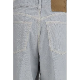Light Blue Cotton Straight-Leg Jeans