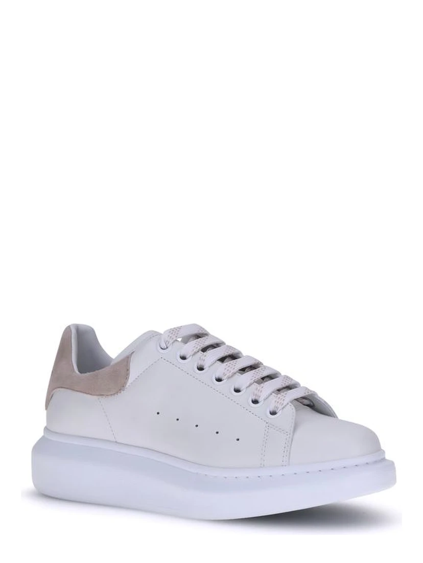 White Calf Leather Bos Taurus Platform Sneakers