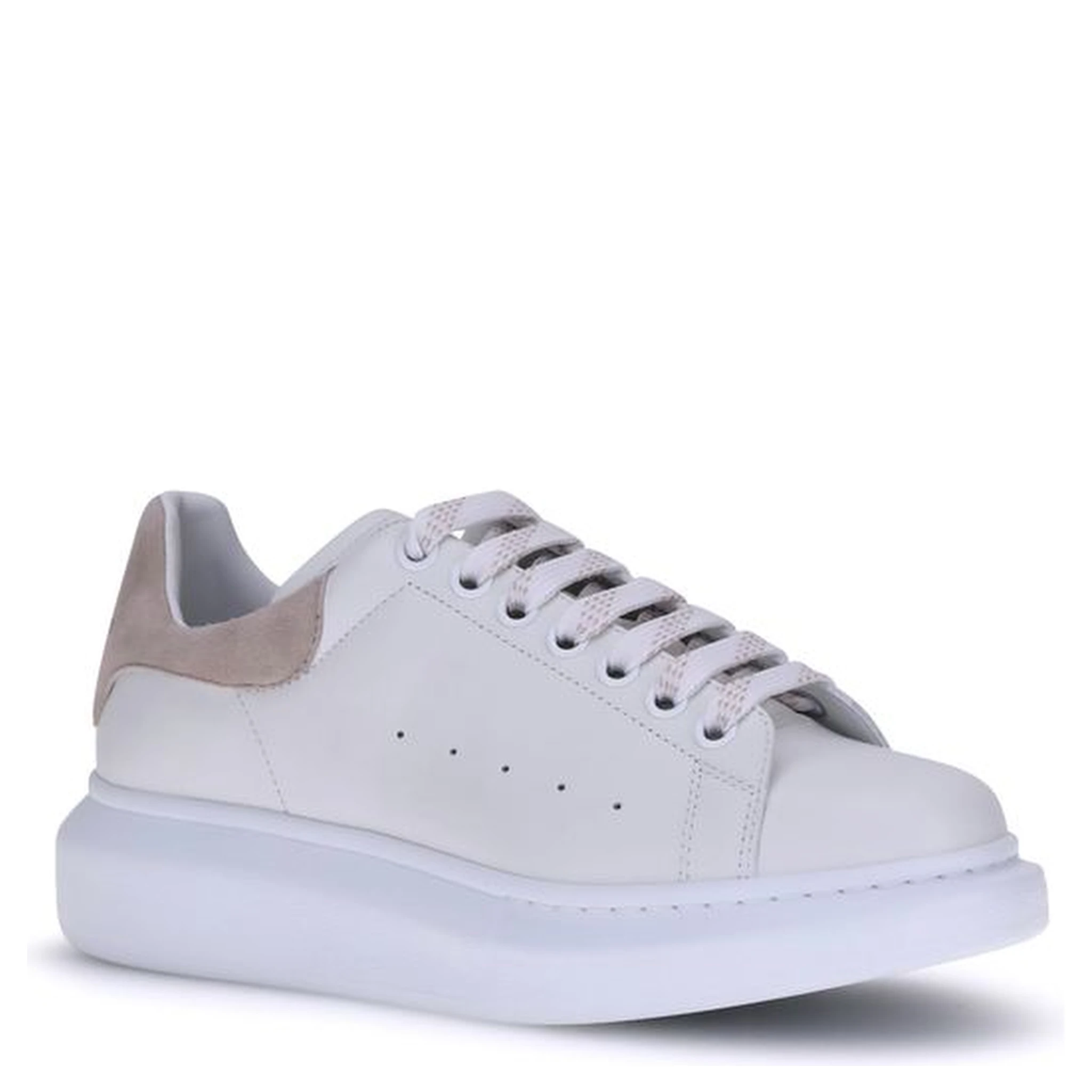 White Calf Leather Bos Taurus Platform Sneakers
