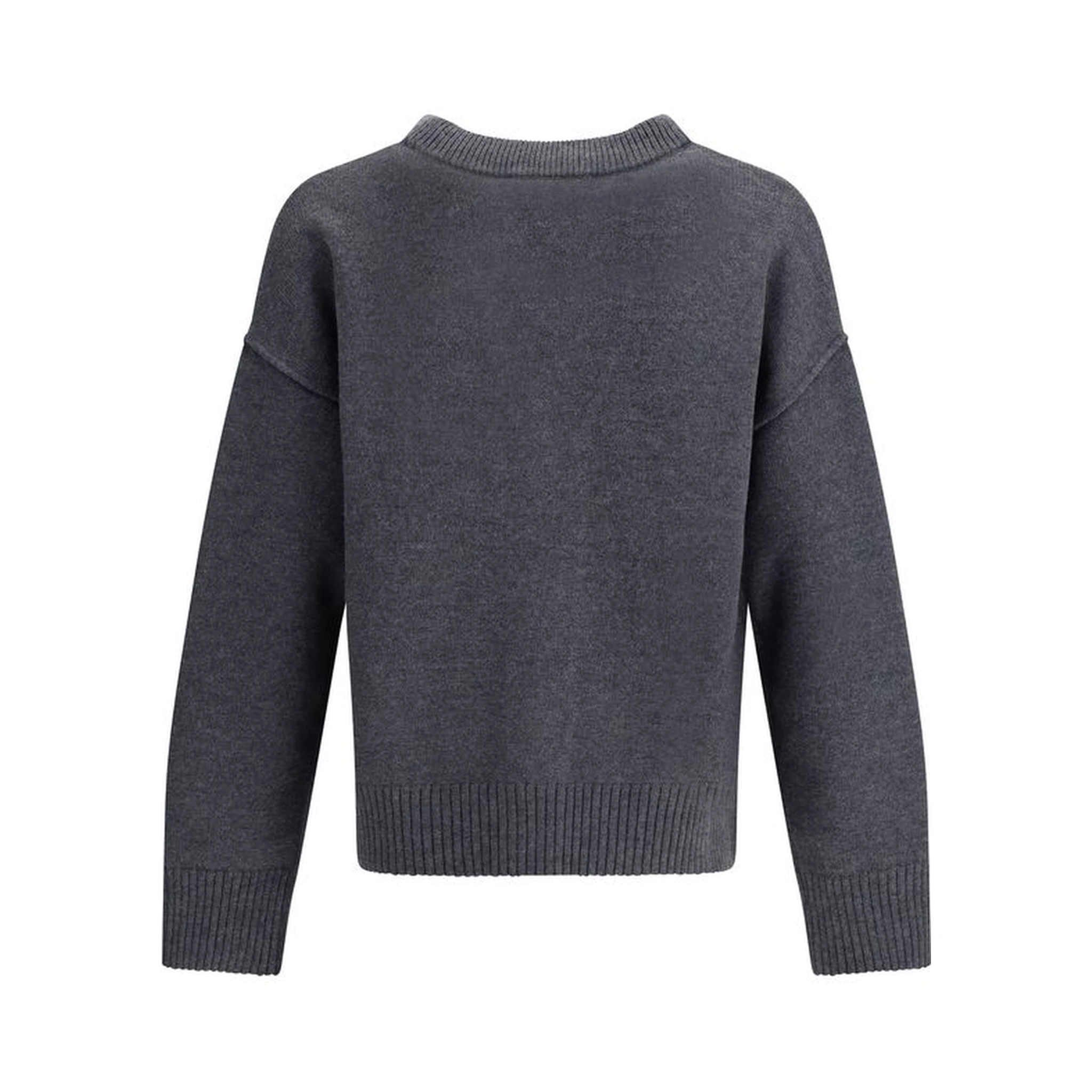 Gray Fleece Wool Cardigan