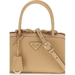Beige Calf Leather Bos Taurus Handbag