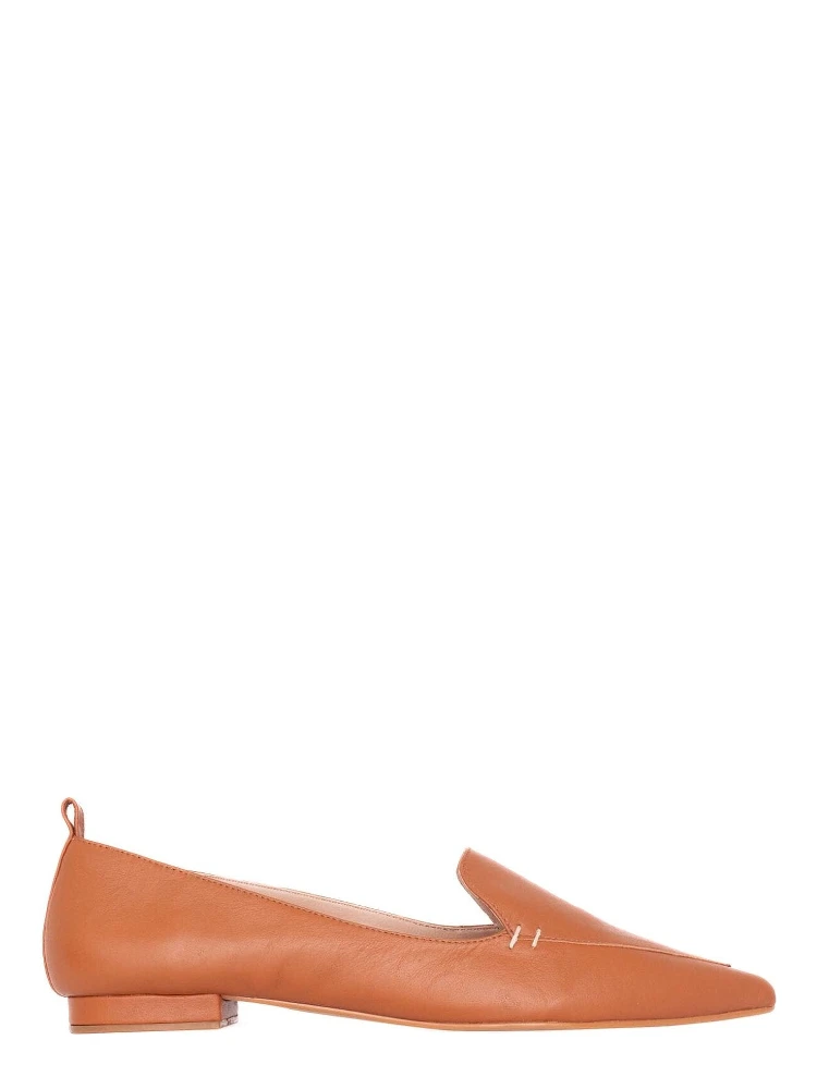 Brown Leather Ballerinas Butia – Women’S Pointed-Toe Flat Shoes