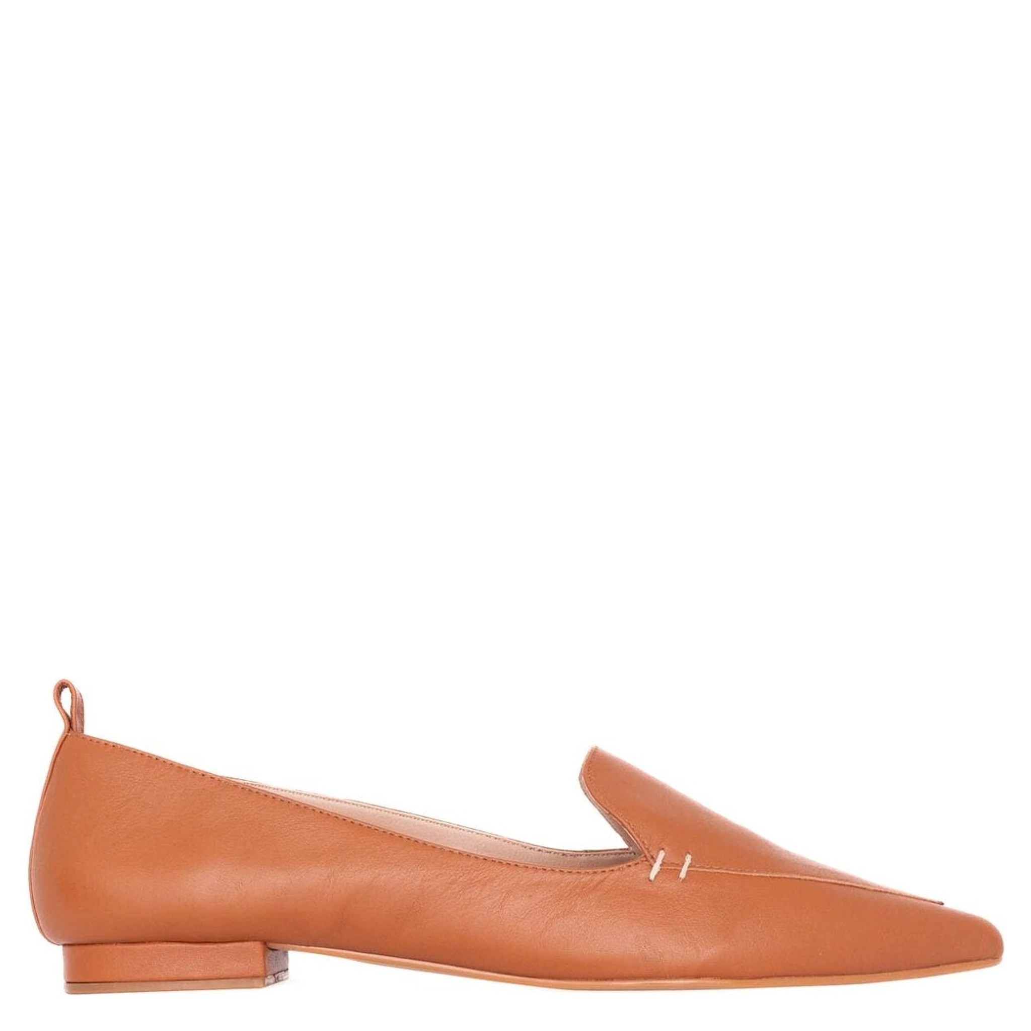 Brown Leather Ballerinas Butia – Women’S Pointed-Toe Flat Shoes