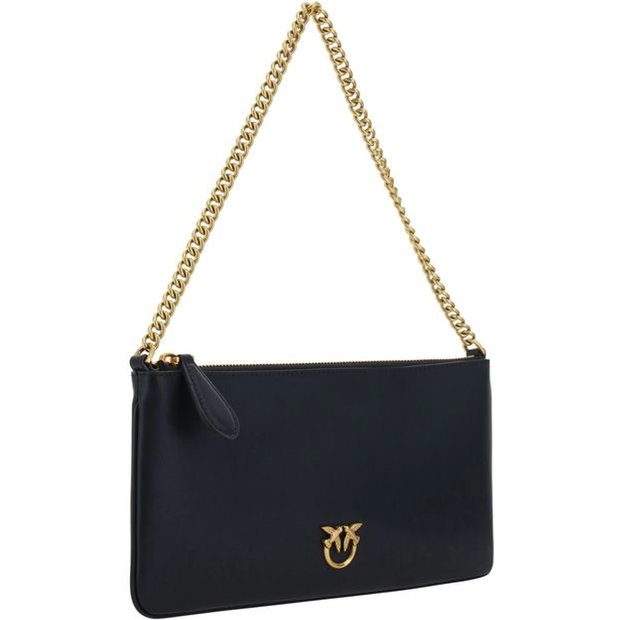 حقيبة كتف بوس توروس من جلد العجل الأسود