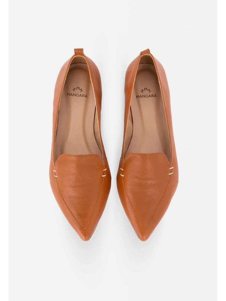 Brown Leather Ballerinas Butia – Women’S Pointed-Toe Flat Shoes alternative