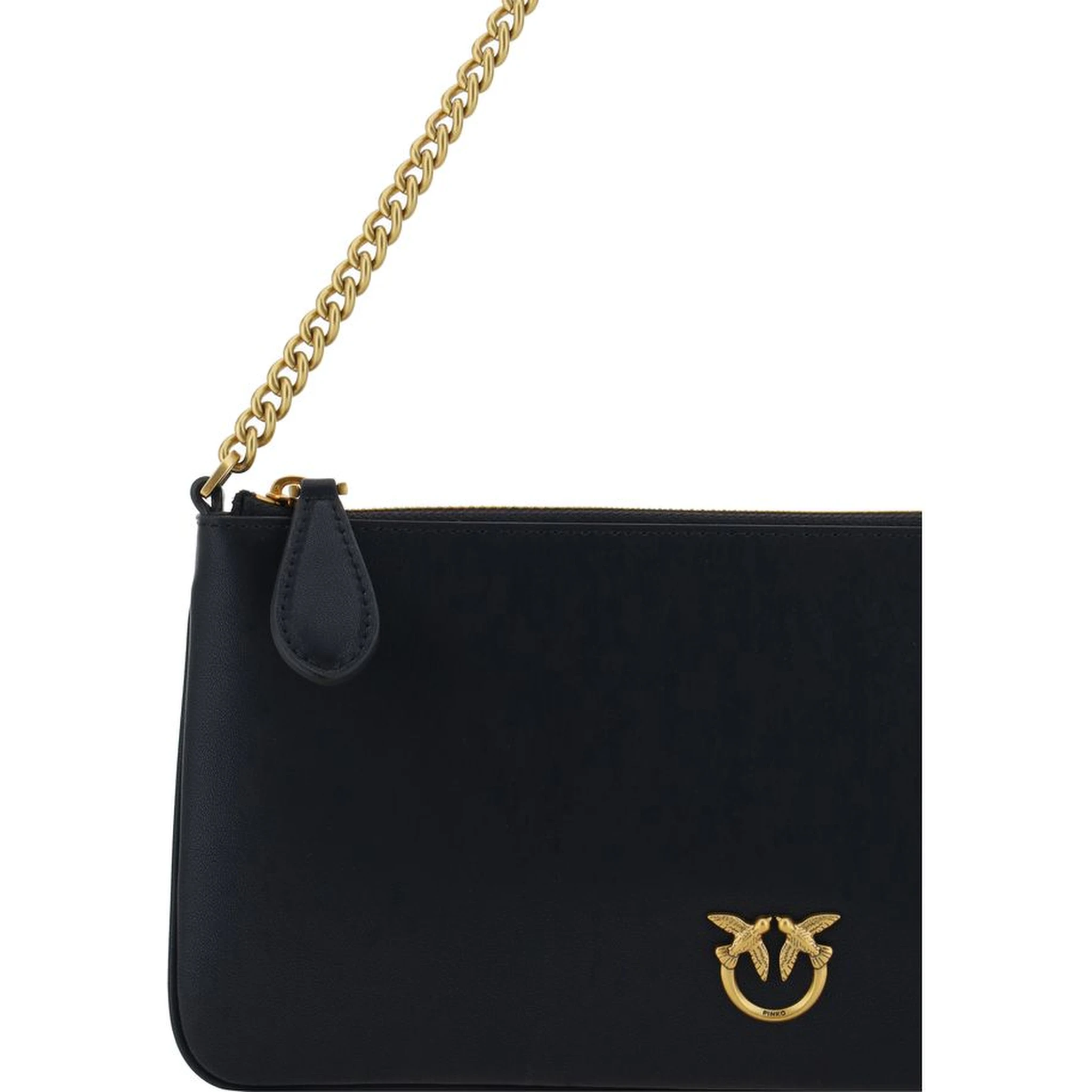 حقيبة كتف بوس توروس من جلد العجل الأسود