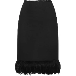 Black Silk Midi Skirt