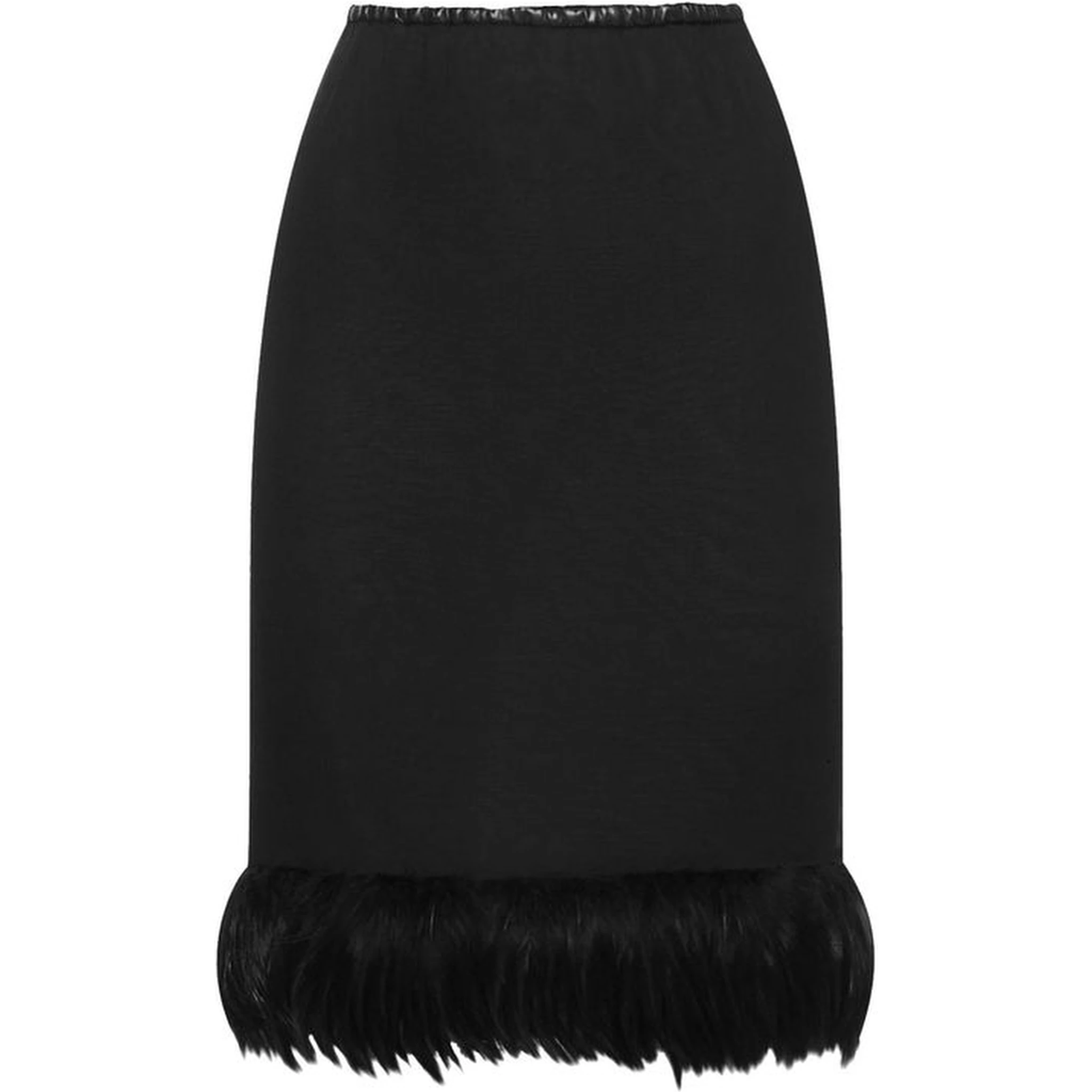 Black Silk Midi Skirt