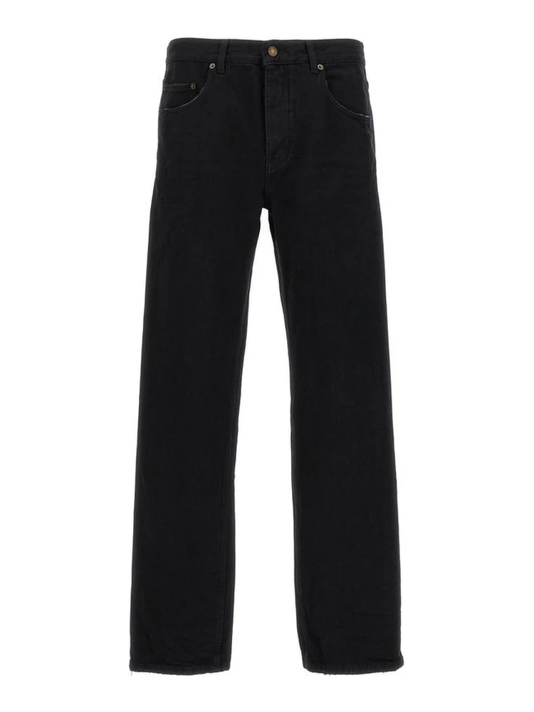 Black Cotton Relaxed Fit Jeans