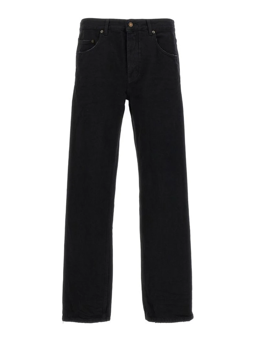 Black Cotton Relaxed Fit Jeans