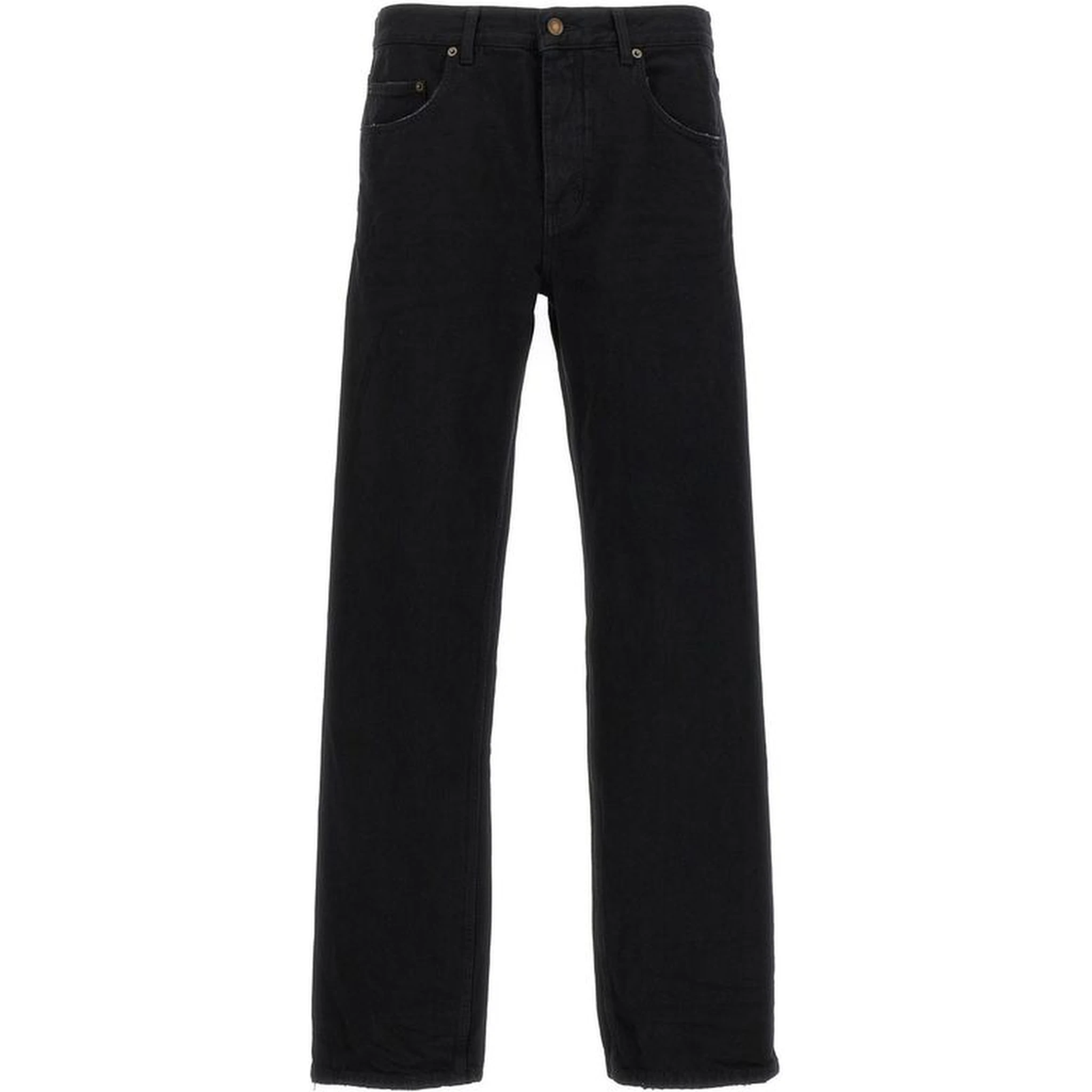Black Cotton Relaxed Fit Jeans
