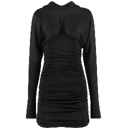 Black Viscose Casual Dress