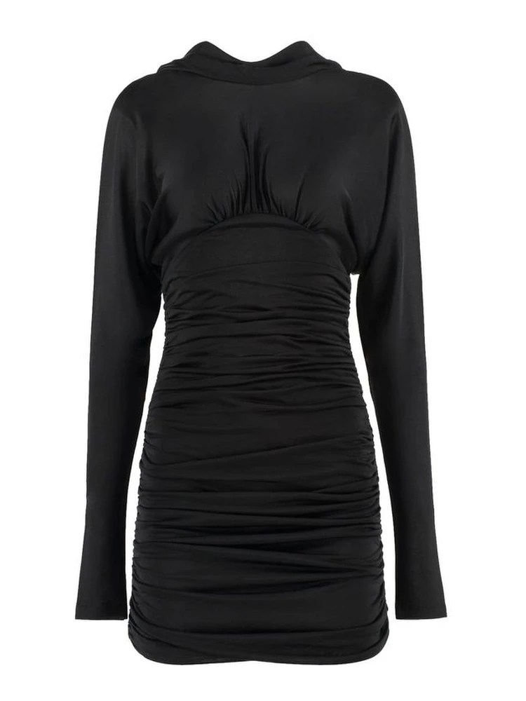 Black Viscose Casual Dress