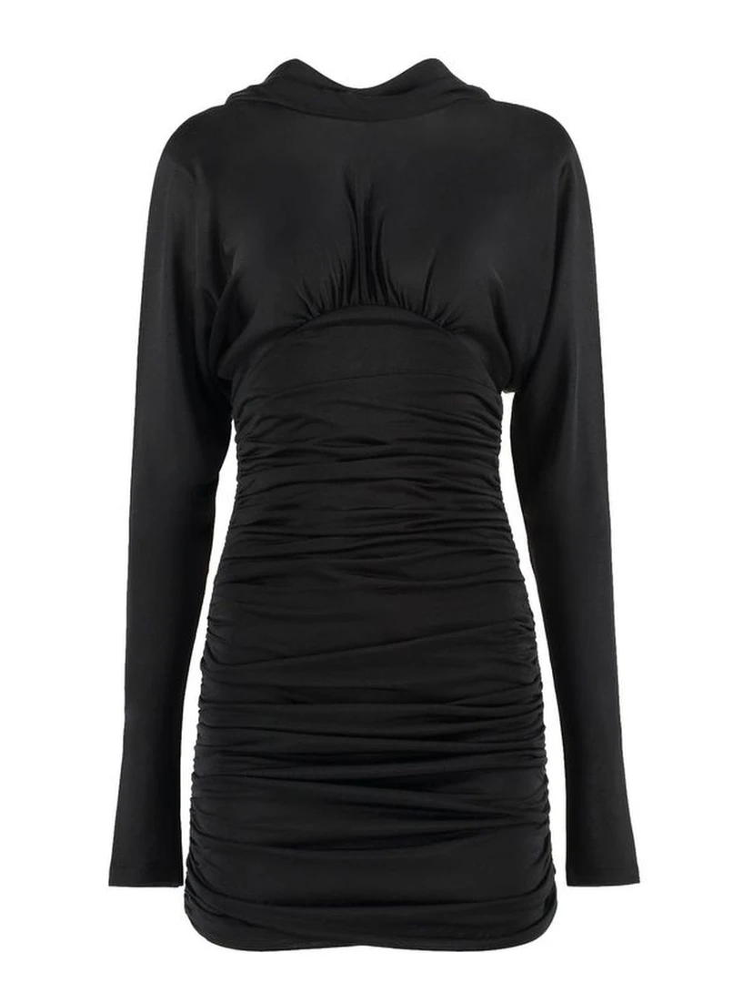 Black Viscose Casual Dress