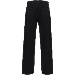 Black Cotton Relaxed Fit Jeans