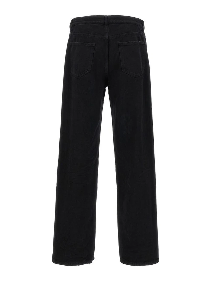 Black Cotton Relaxed Fit Jeans