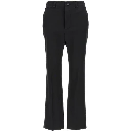 Black Cotton Casual Pants
