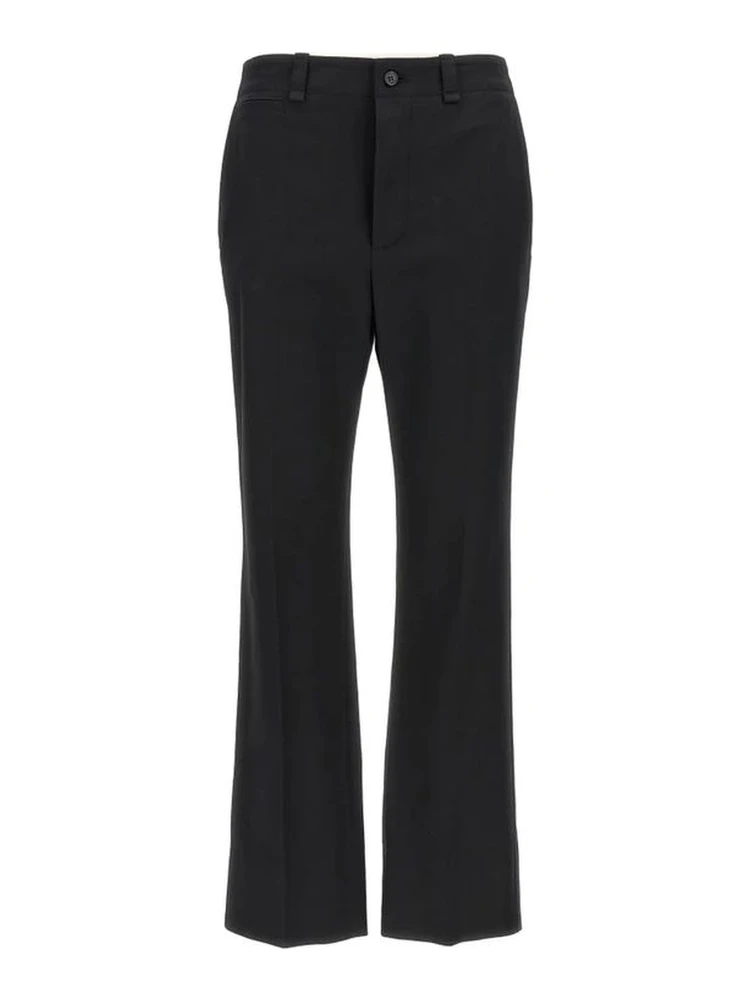 Black Cotton Casual Pants