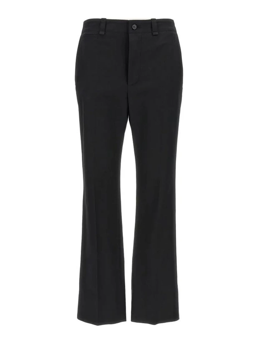 Black Cotton Casual Pants