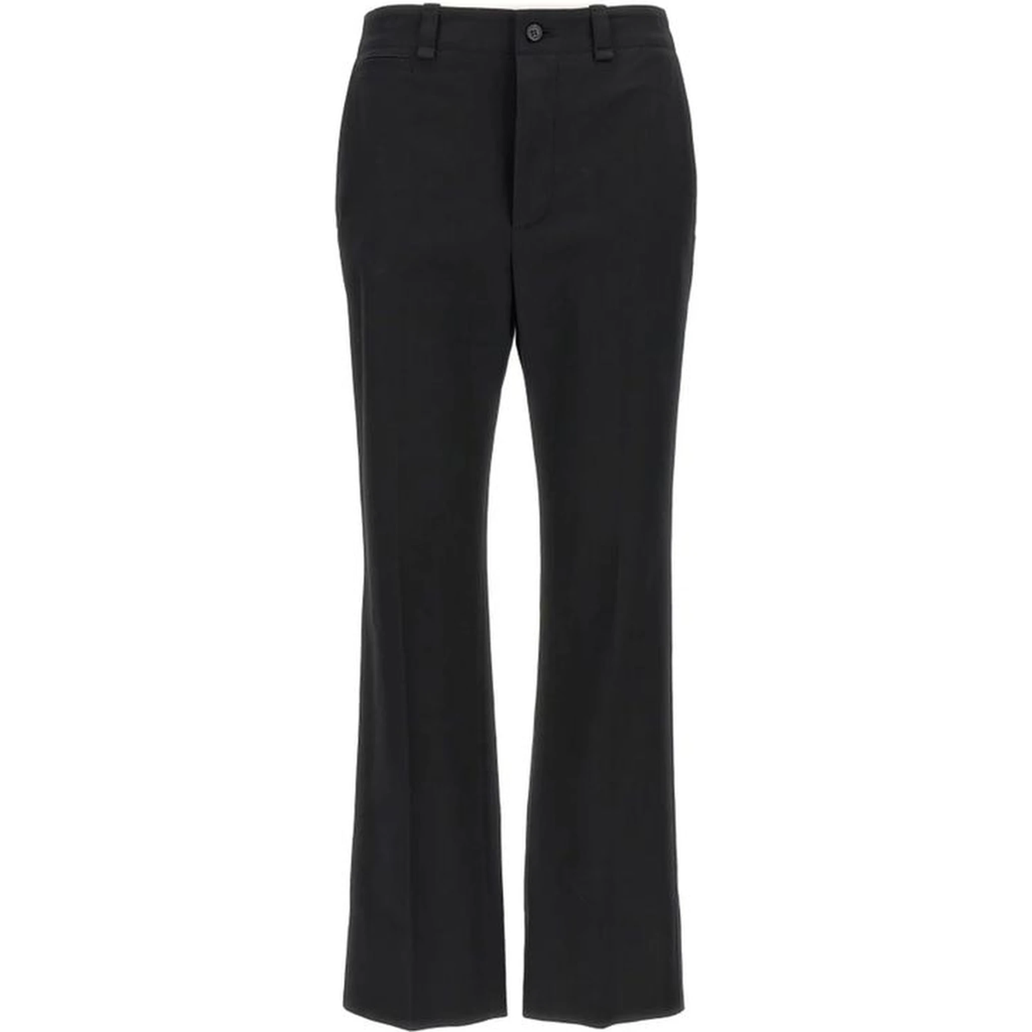 Black Cotton Casual Pants