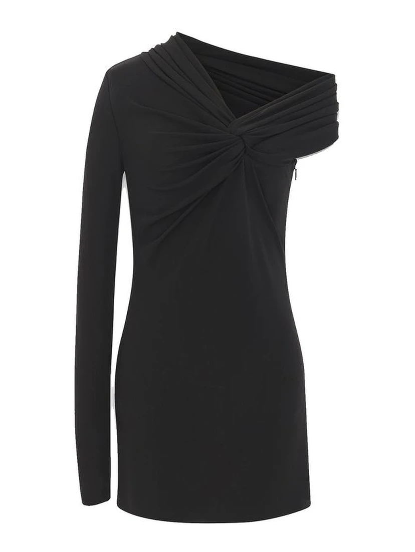 Black Viscose Casual Dress