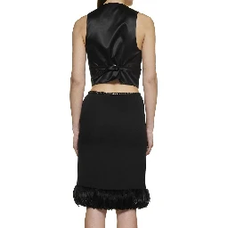 Black Silk Midi Skirt