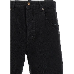 Black Cotton Relaxed Fit Jeans