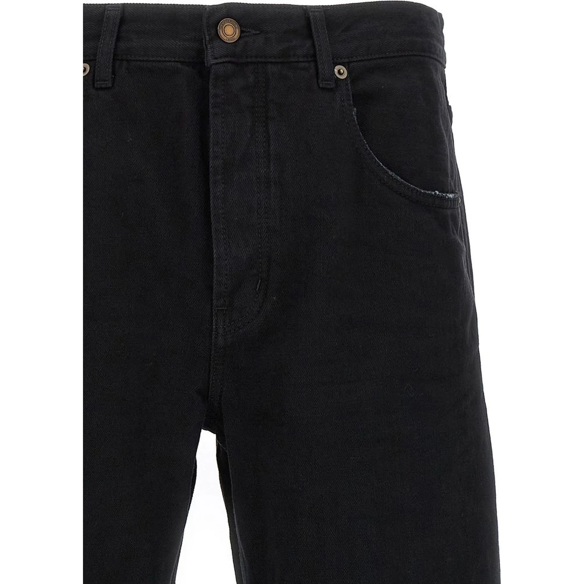 Black Cotton Relaxed Fit Jeans