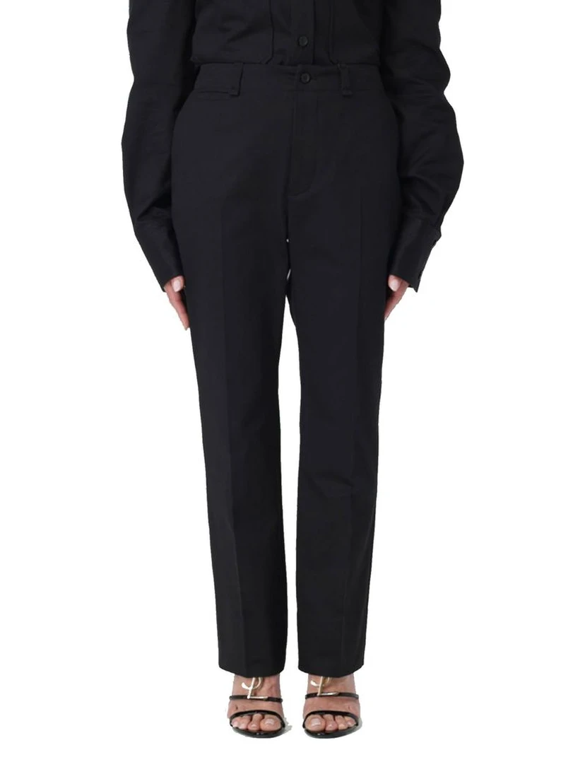 Black Cotton Casual Pants