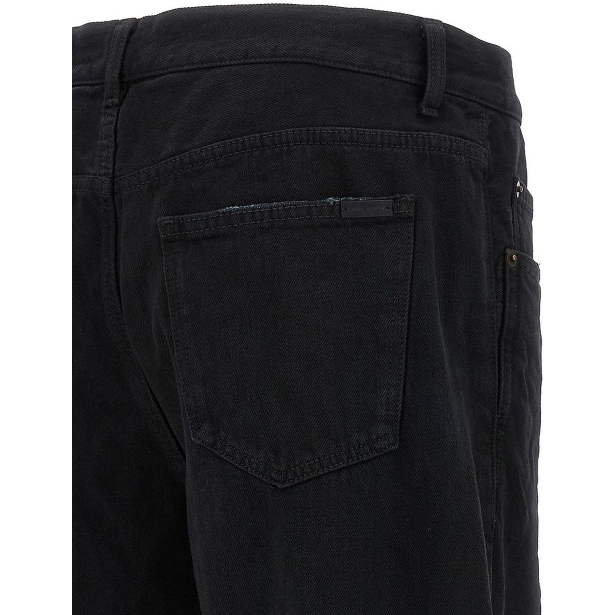 Black Cotton Relaxed Fit Jeans