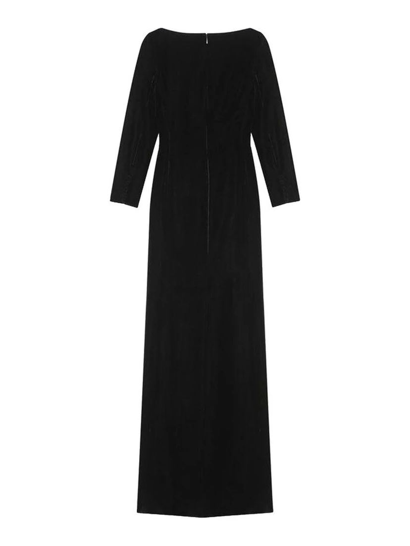 Black Viscose Casual Dress