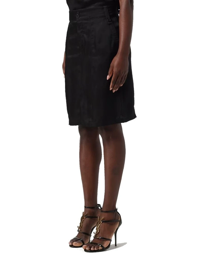 Black Copper Midi Skirt