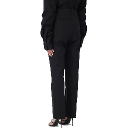 Black Cotton Casual Pants