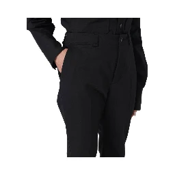 Black Cotton Casual Pants