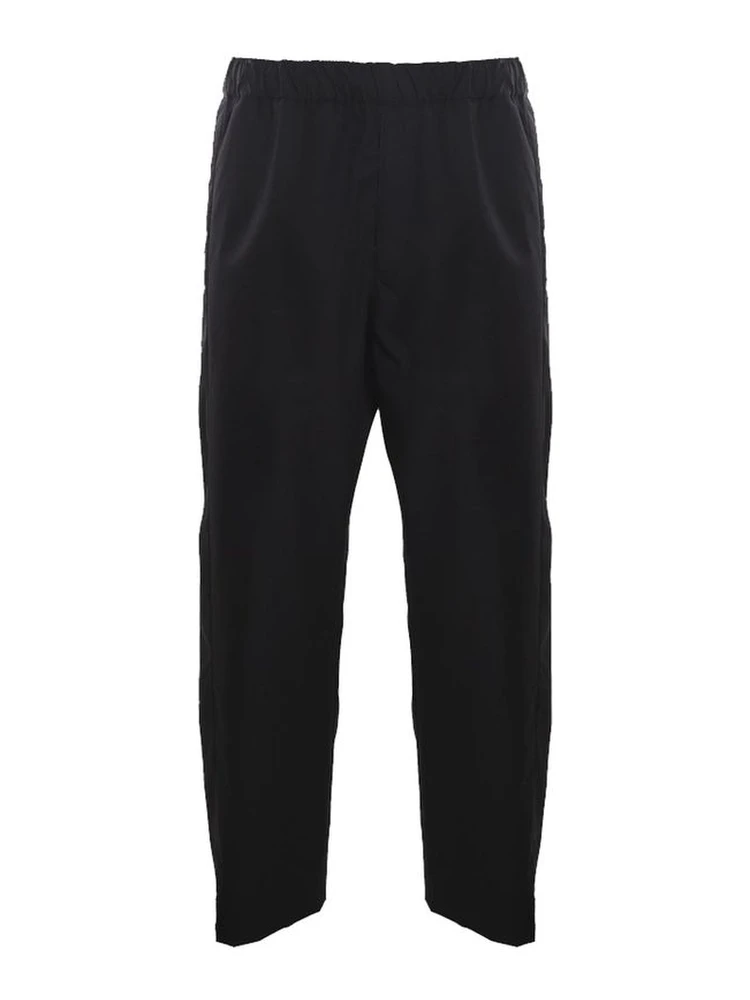 Black Cotton Casual Pants