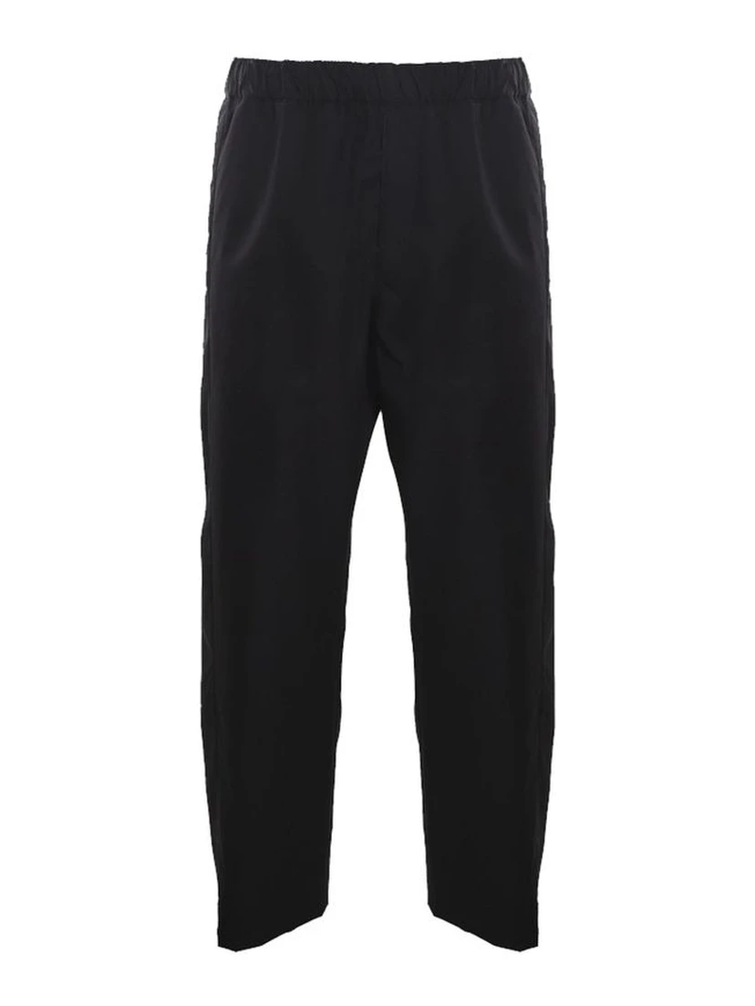 Black Cotton Casual Pants
