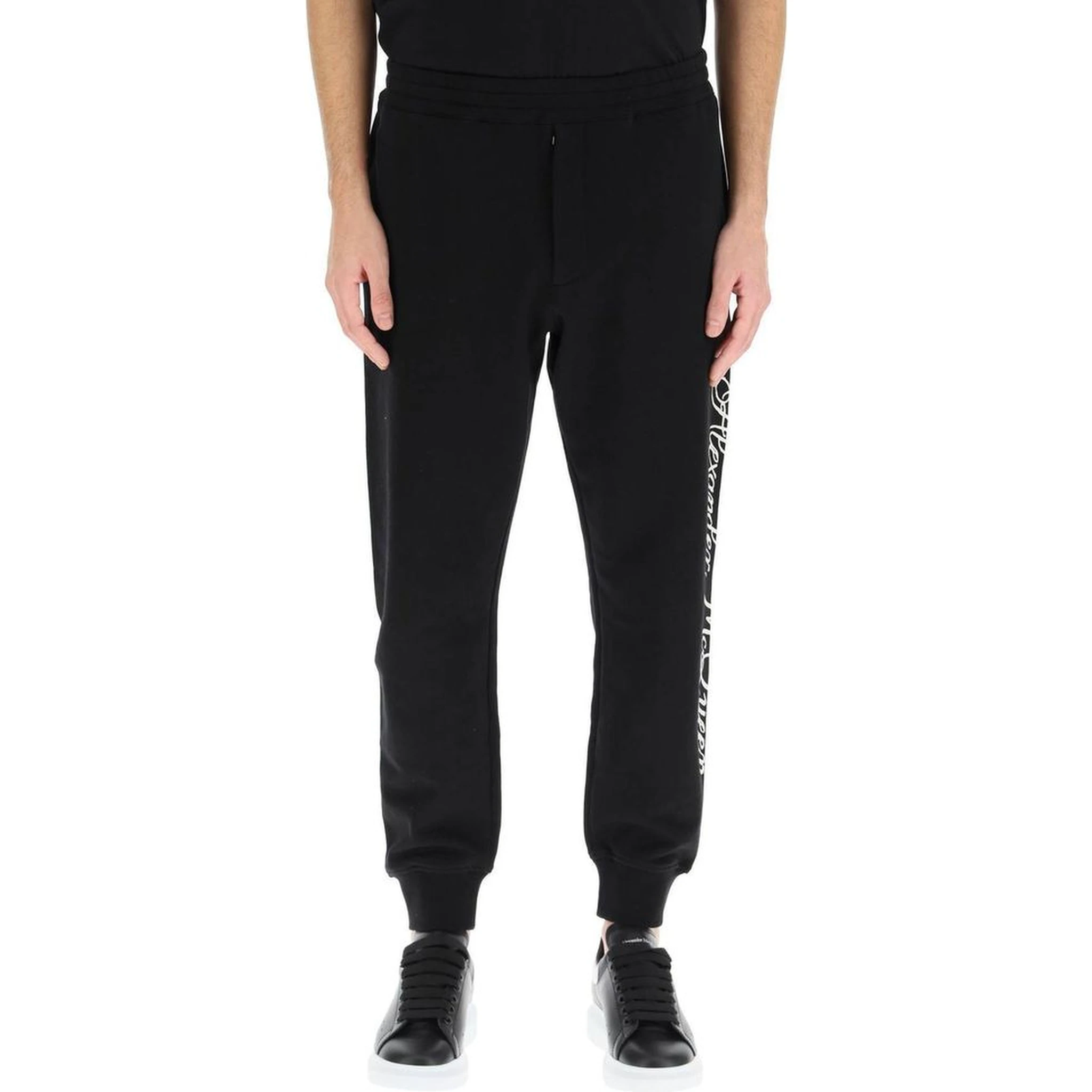 Black Cotton Athletic Pants