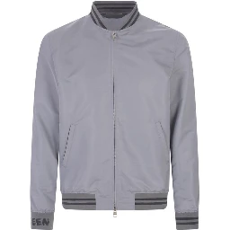 Gray Polyester Bomber