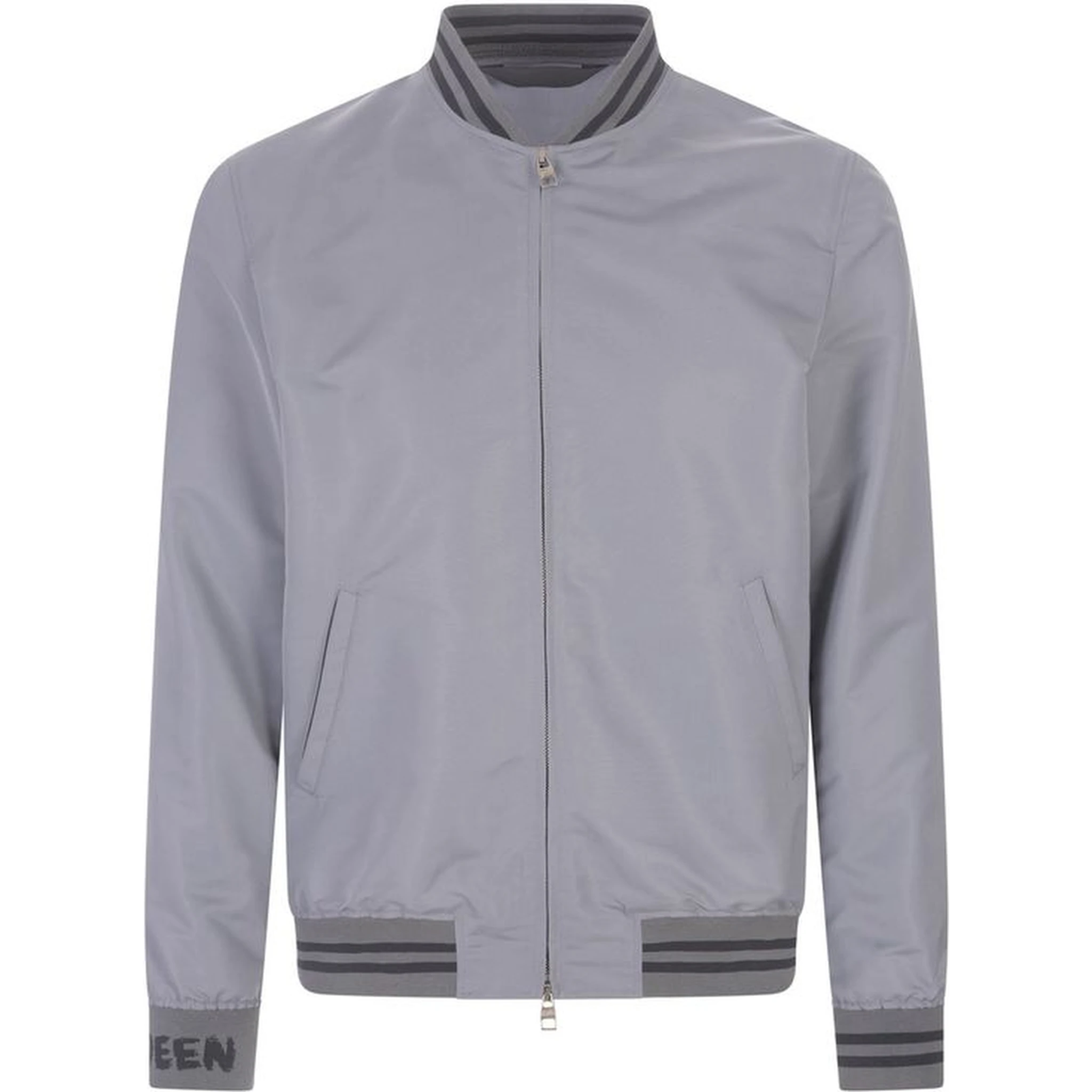 Gray Polyester Bomber
