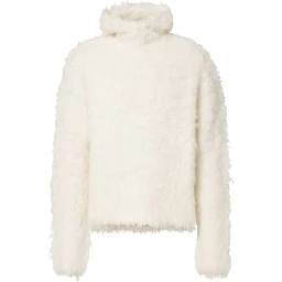 White Alpaca Leather Sweatshirt