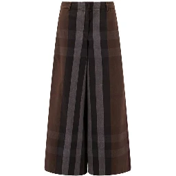 Brown Cotton Casual Pants