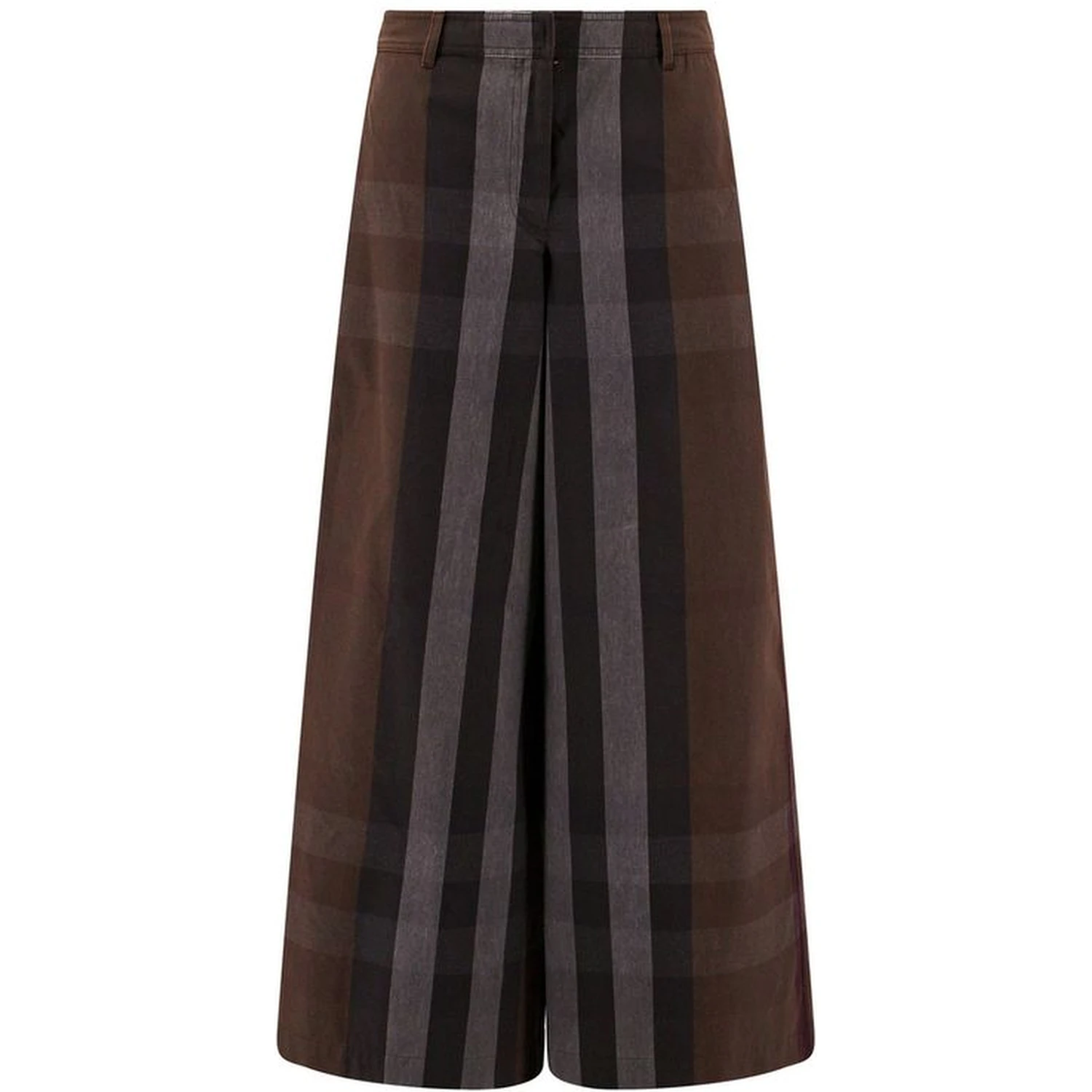 Brown Cotton Casual Pants