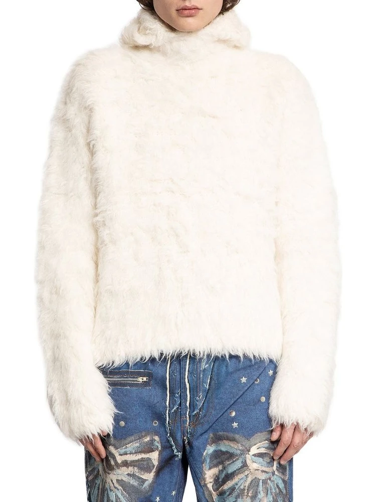 White Alpaca Leather Sweatshirt alternative