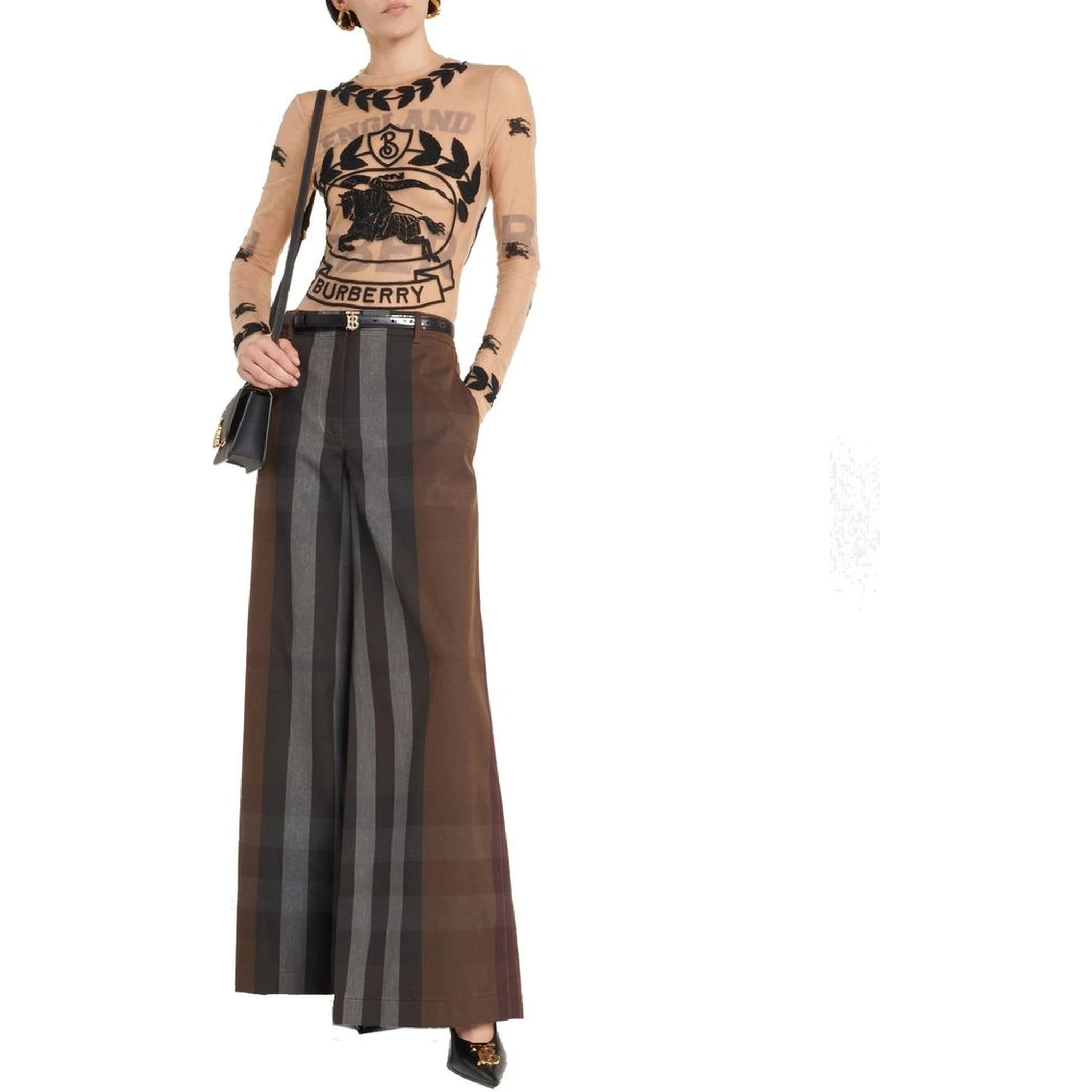Brown Cotton Casual Pants