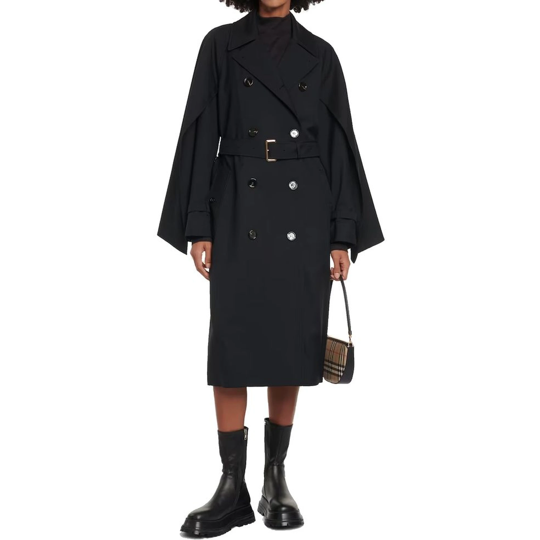 Black Polyester Coat