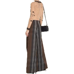 Brown Cotton Casual Pants