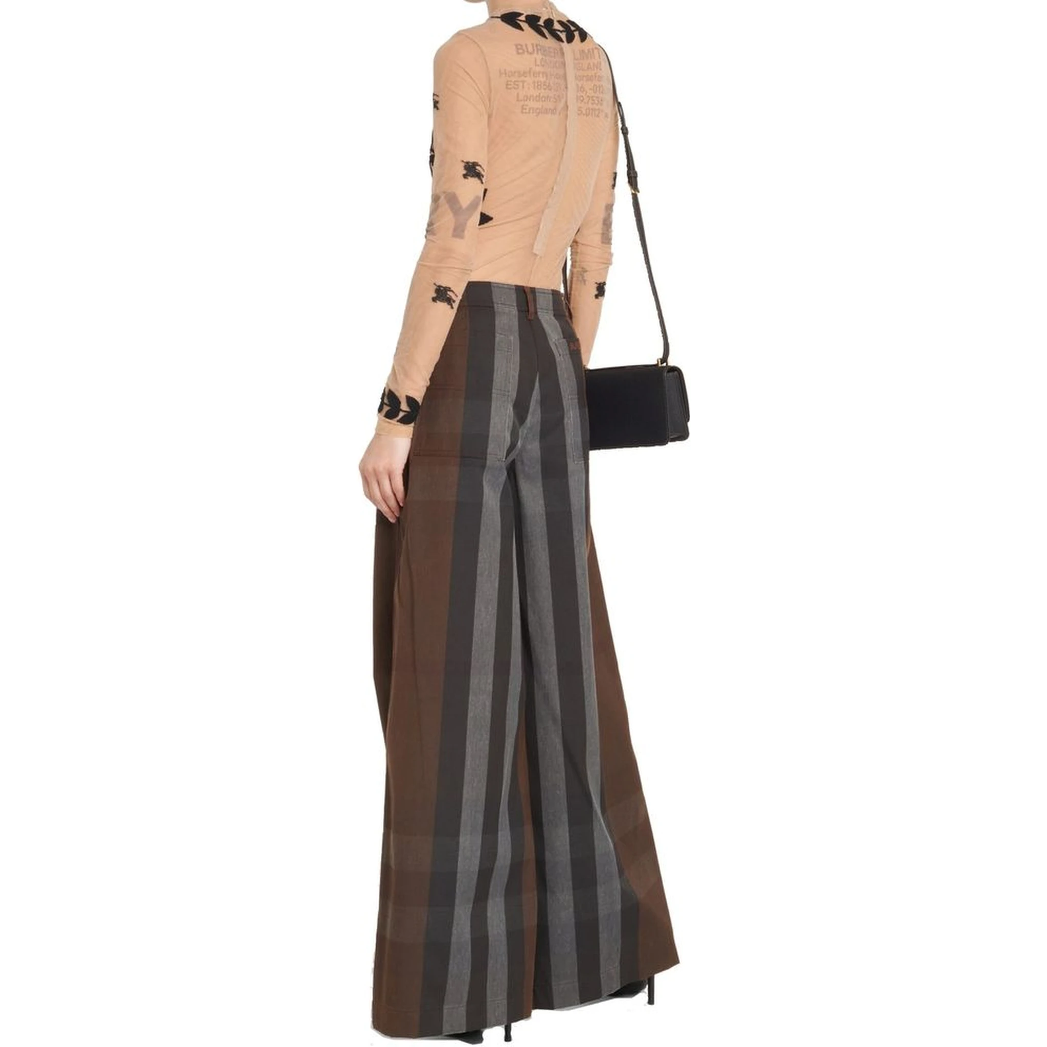 Brown Cotton Casual Pants