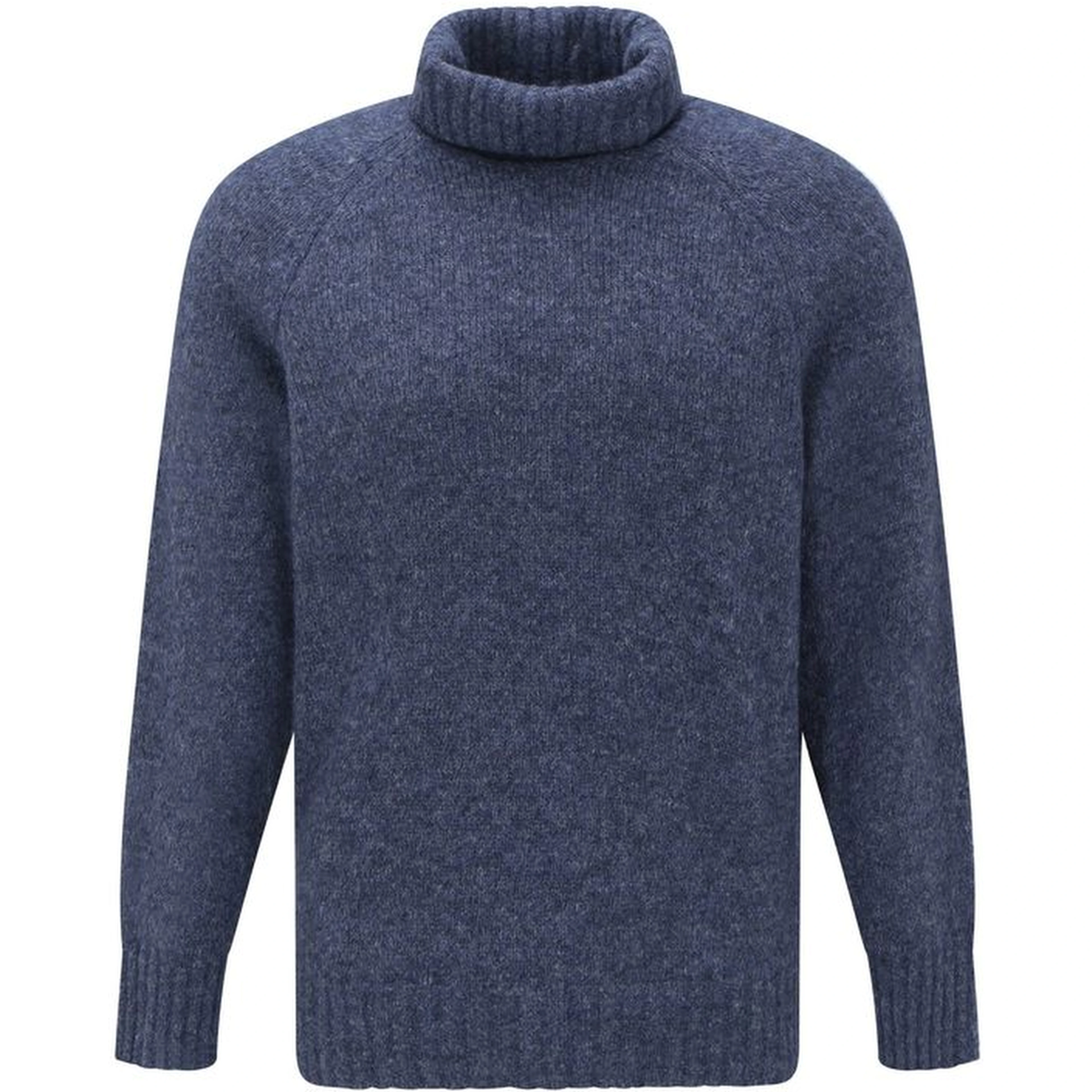 Blue Alpaca Leather Turtleneck