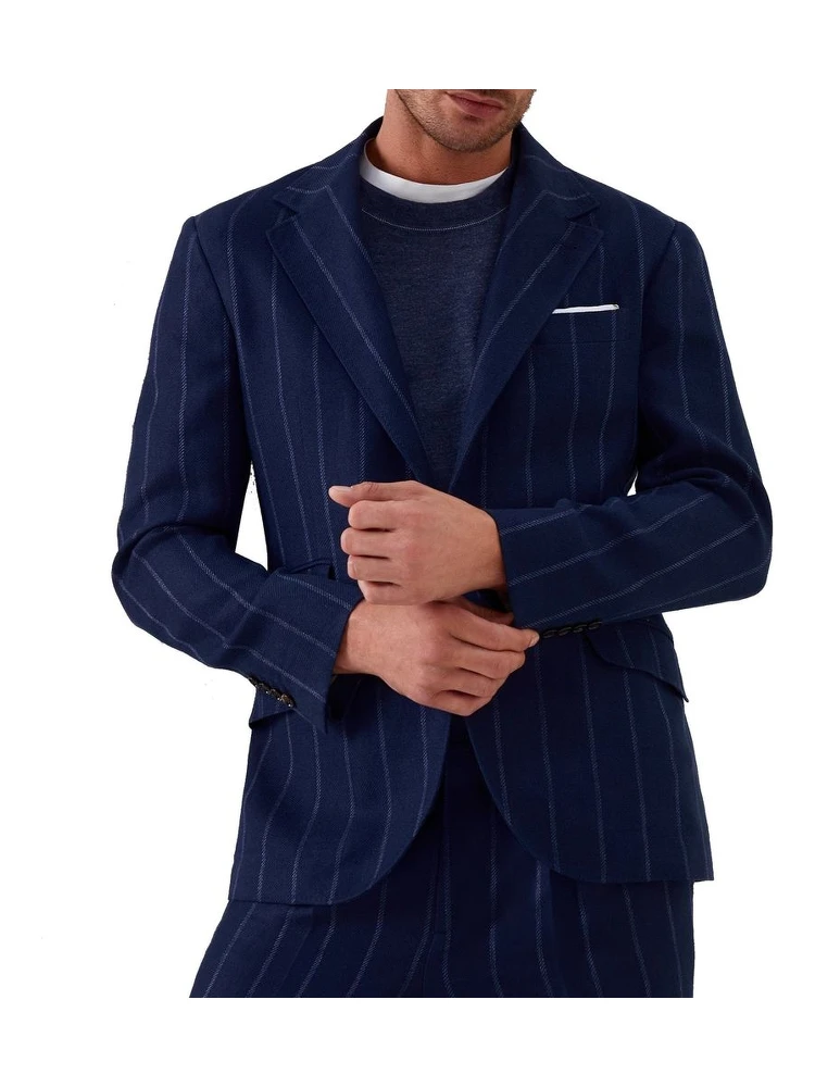 Blue Virgin Wool Blazer alternative