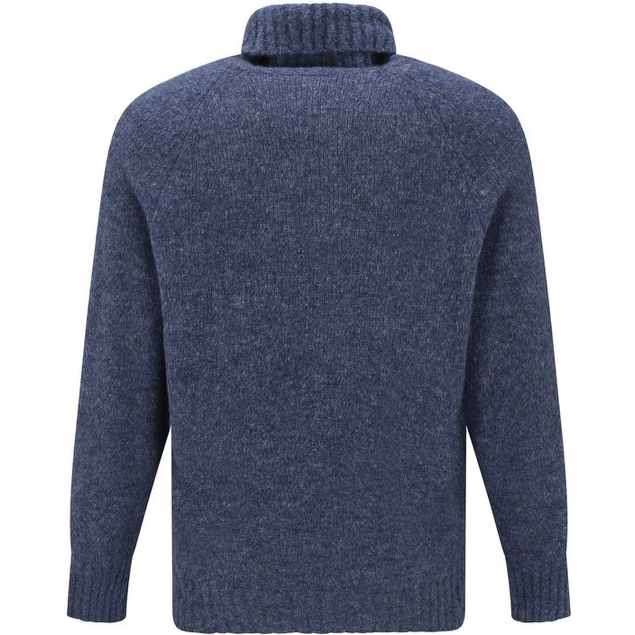 Blue Alpaca Leather Turtleneck